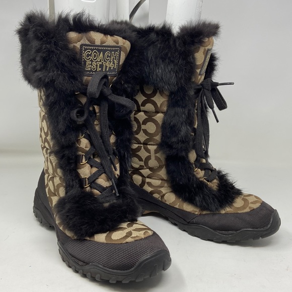 Coach Jennie sz 10B Rabbit Trimmes Boots